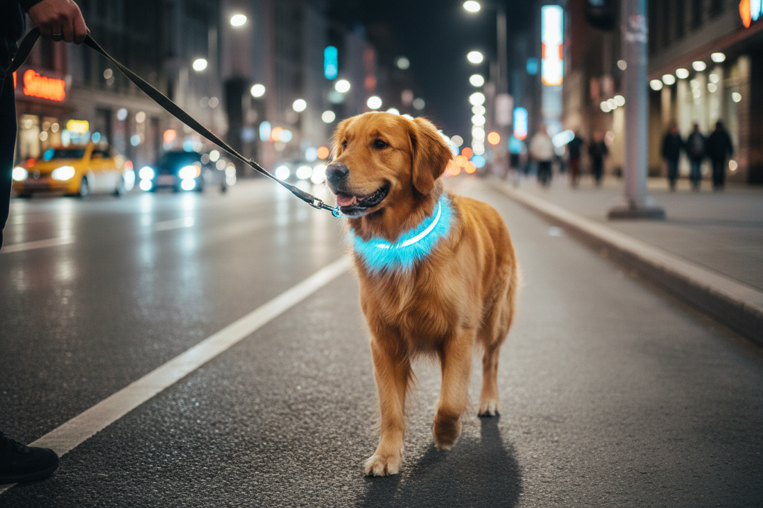 Collar LED perro seguridad nocturna