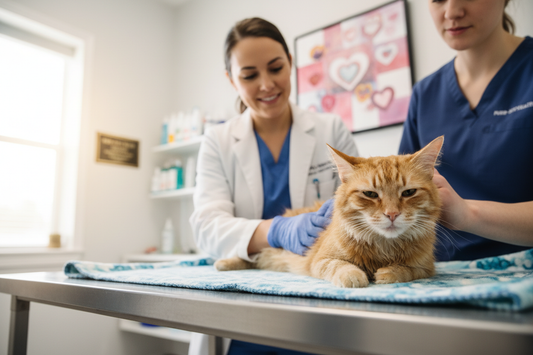Gato enfermo veterinario