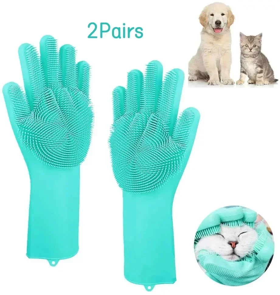 Guante de Baño y Aseo para Perros y Gatos – Elimina el Pelo con Masaje